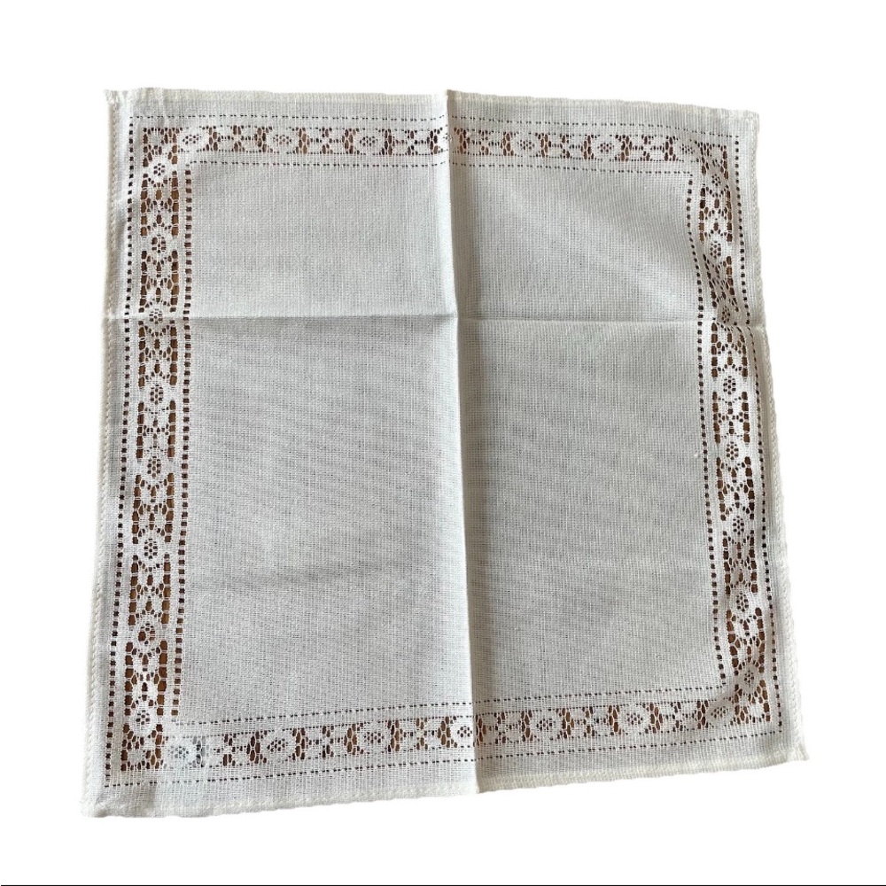Vintage RAINHA Leart Napkins  3 packs Set of  6 Lace Border Cream Color